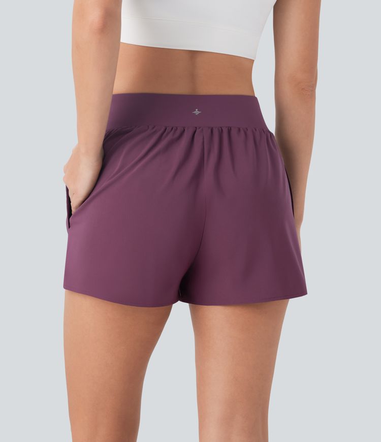 Breezeful™ Mid Rise Pocket Wrapped Quick Dry Yoga-Skort