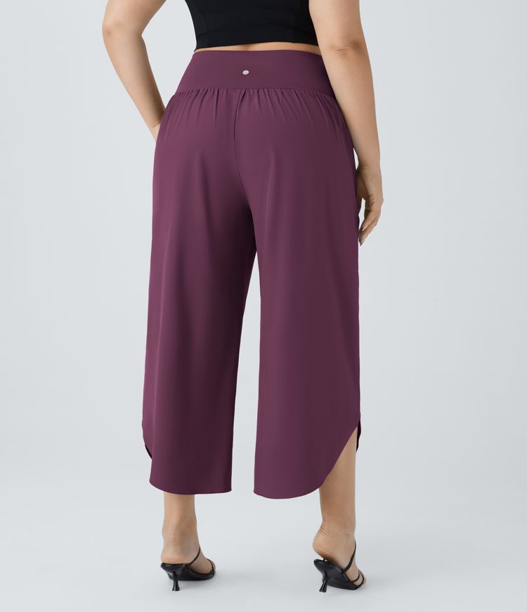 Breezeful™ High Waisted Crossover Pocket Quick Dry Plus Size Pants
