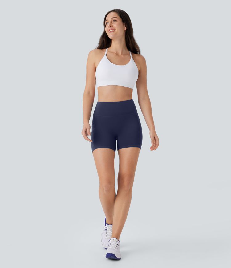 Pantalón corto Softlyzero™ yoga ciclista tiro alto bolsillo doble 12.5cm - UPF50+