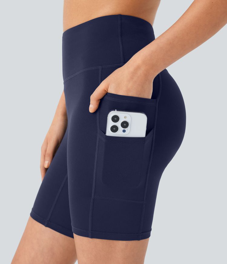 Pantalón corto Softlyzero™ yoga ciclista tiro alto bolsillo doble 17.5cm -UPF50+