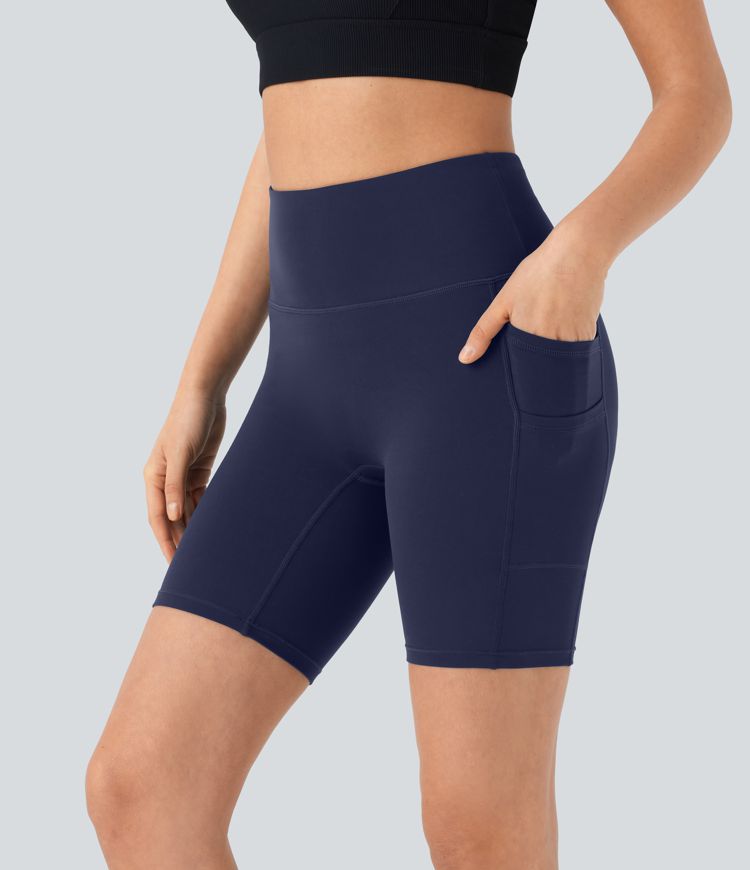 SoftlyZero™ High Waisted Double Pockets Yoga Biker Shorts 7''-UPF50+