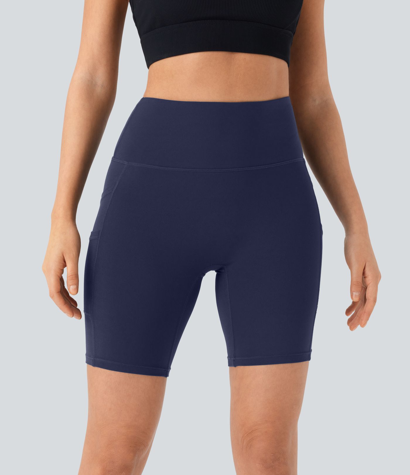 Pantalón corto Softlyzero™ yoga ciclista tiro alto bolsillo doble 17.5cm -UPF50+