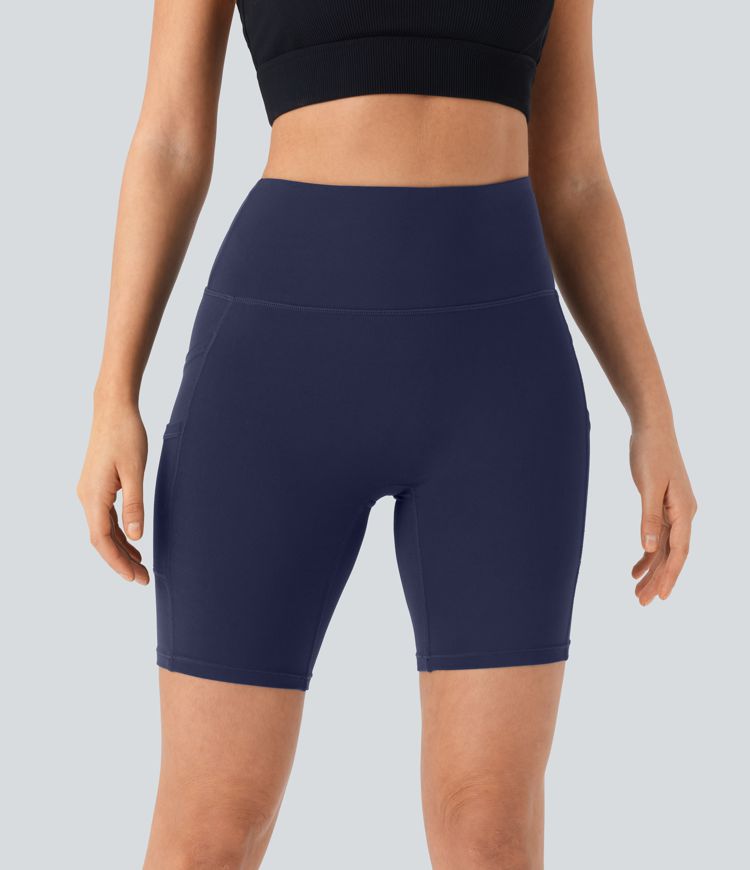 SoftlyZero™ High Waisted Double Pockets Yoga Biker Shorts 7''-UPF50+