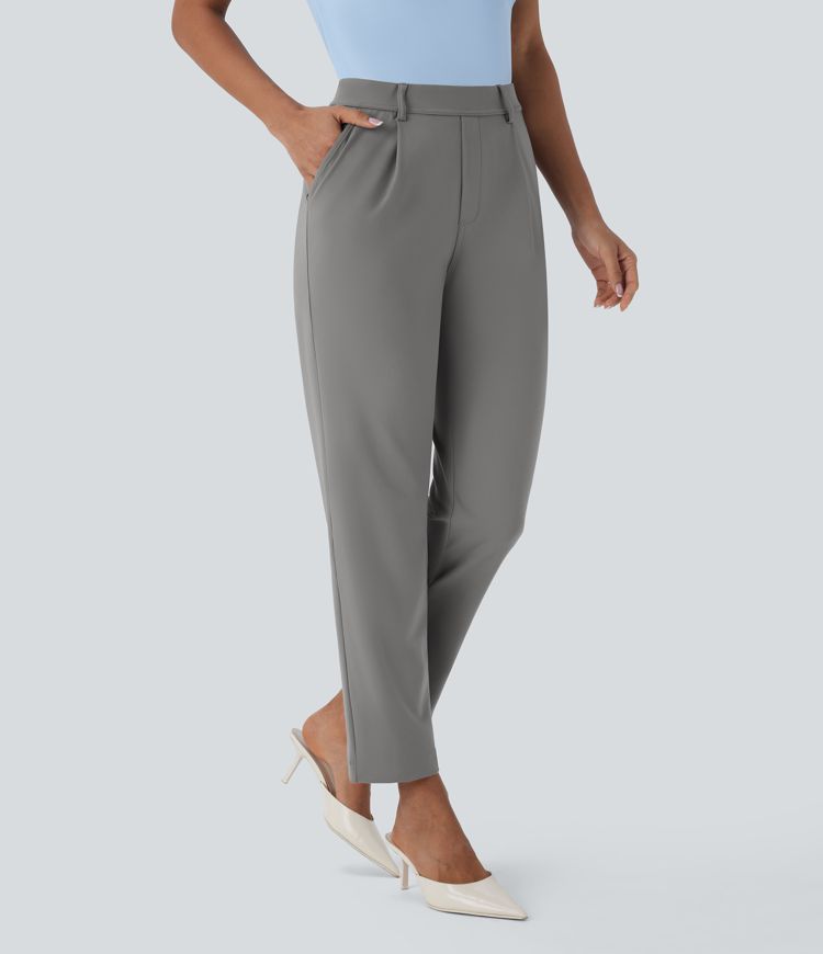 HaloTek Air™ High Waisted Side Pocket Ankle Length Tapered Work Pants