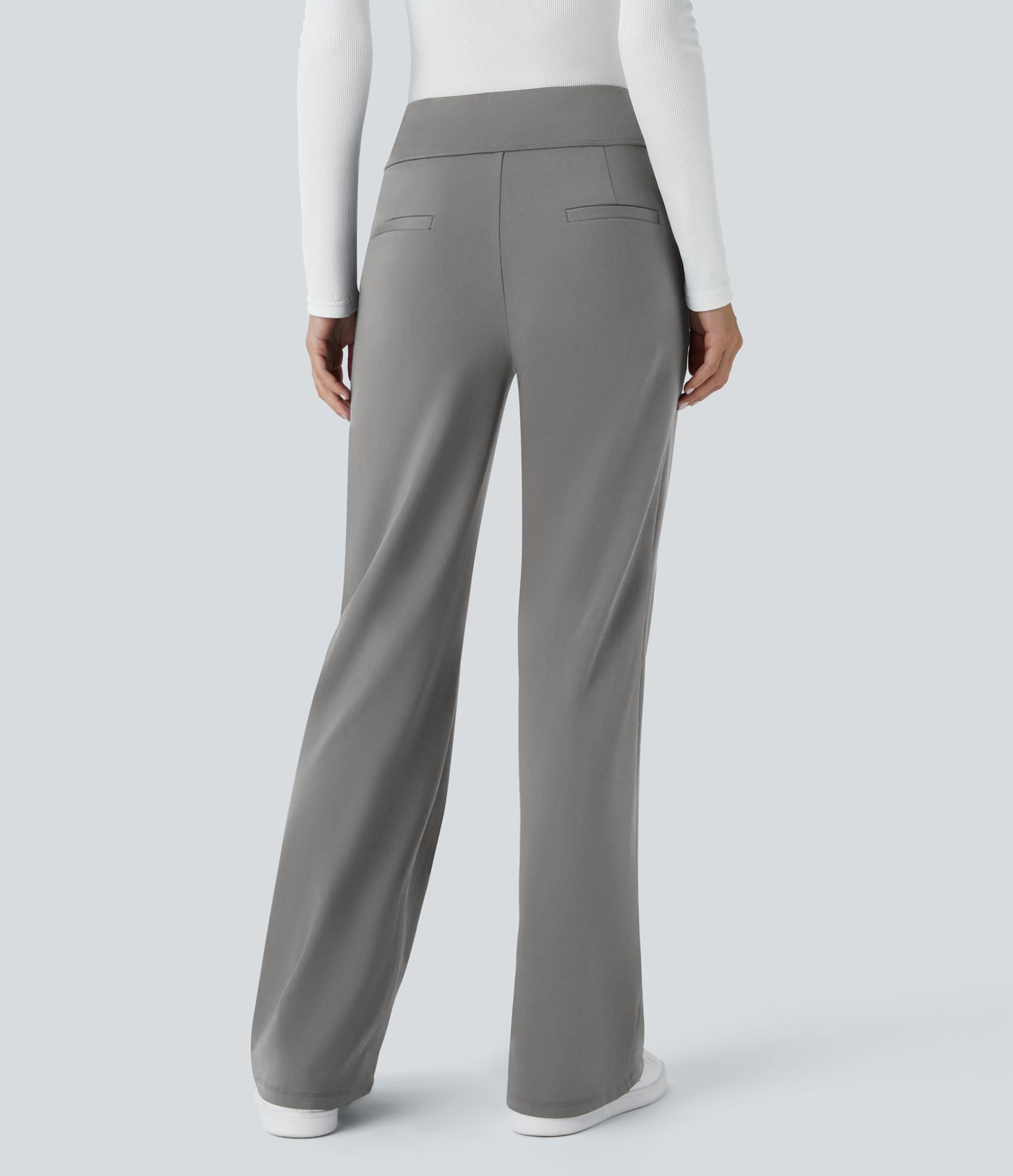 Pantalon tailleur évasé taille mi-haute Halara Flex™ DayStretch avec zip latéral et poches
