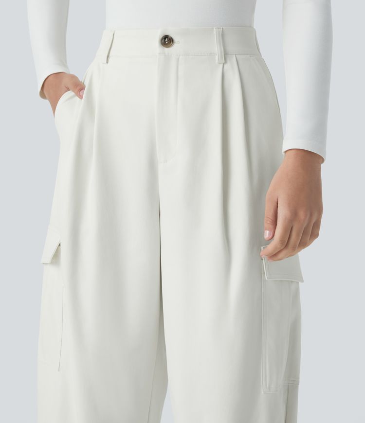 Pantalon de travail Halara Flex™ cargo barrel, taille haute, résistant à l’eau et à l’usure, avec poches