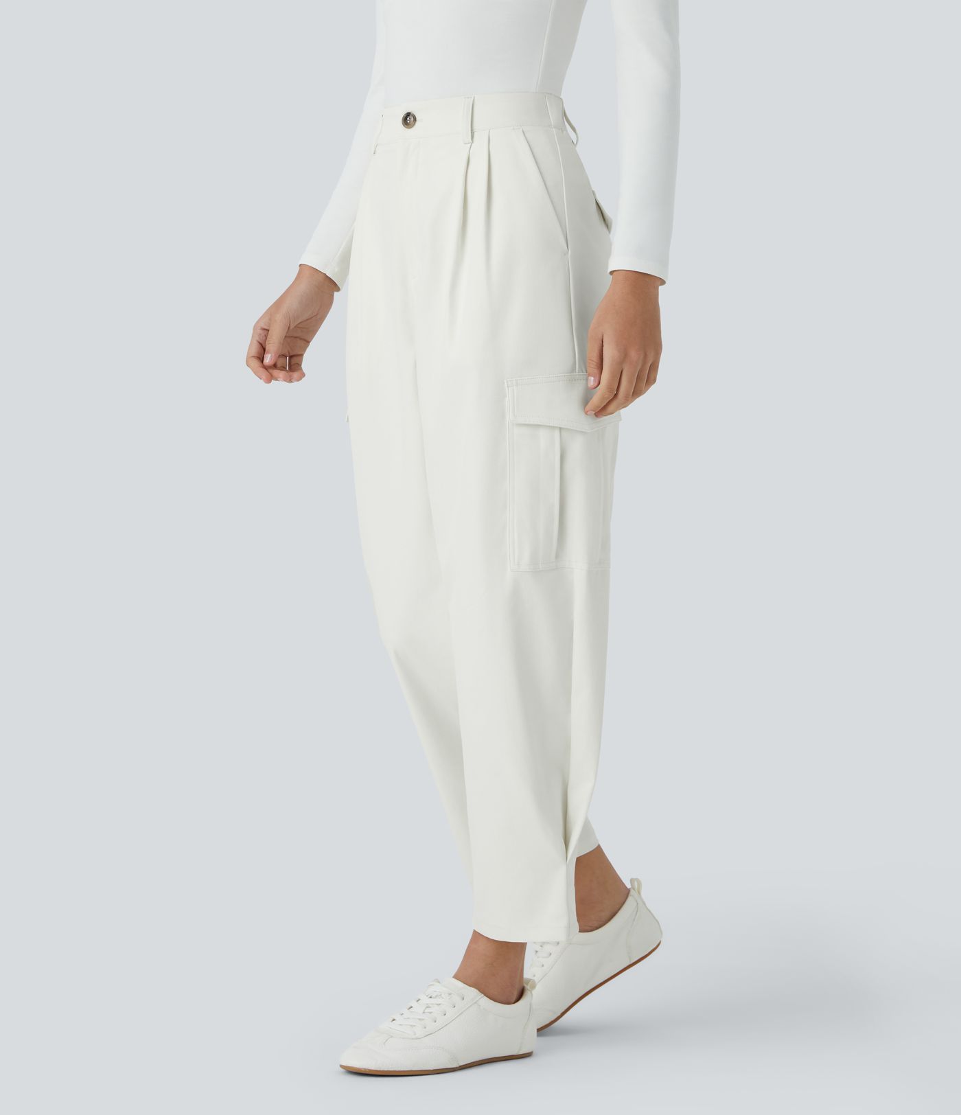 Pantalon de travail Halara Flex™ cargo barrel, taille haute, résistant à l’eau et à l’usure, avec poches