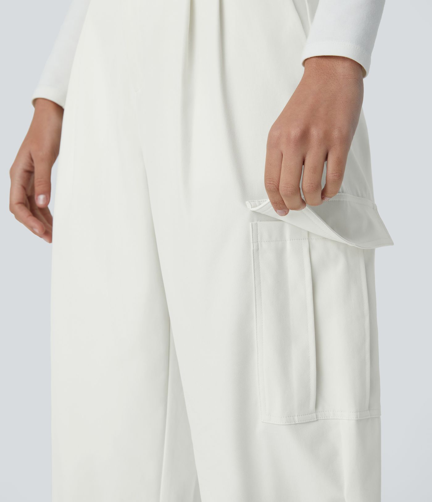 Pantalon de travail Halara Flex™ cargo barrel, taille haute, résistant à l’eau et à l’usure, avec poches