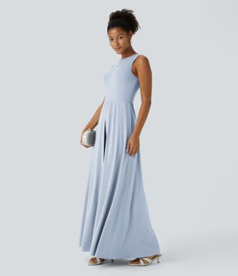 Breezeful™ Zipper Sleeveless Pocket Contrast Quick Dry Jumpsuit