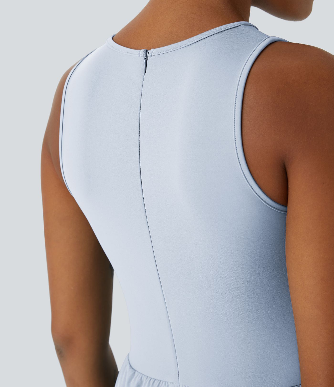 Breezeful™ Zipper Sleeveless Pocket Contrast Quick Dry Jumpsuit