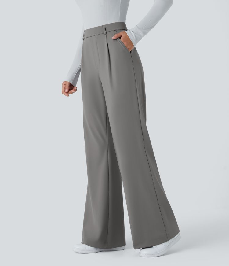 Halara Flex™ High Waist Pleated Side Pocket Work Flare Pants