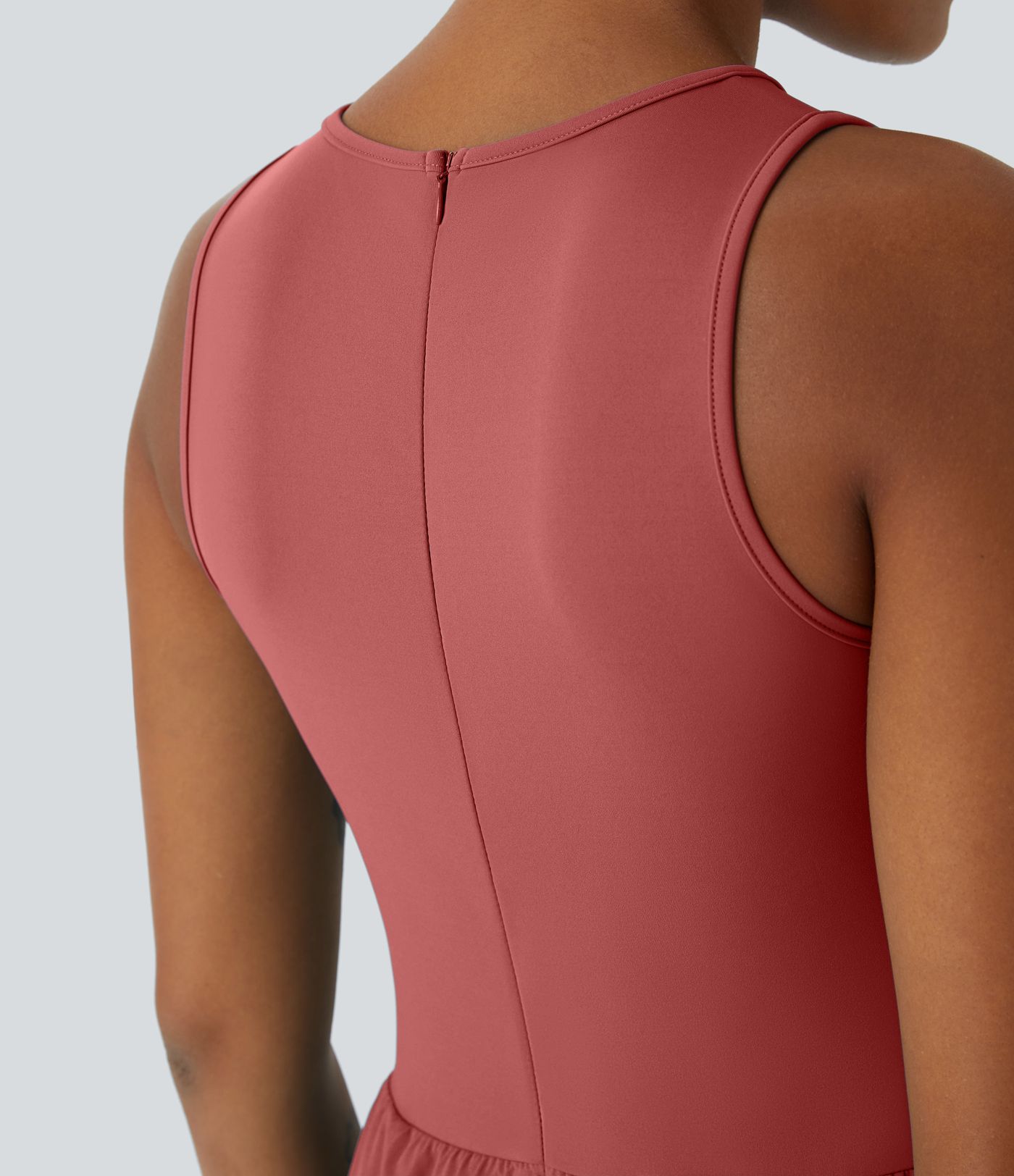 Breezeful™ Zipper Sleeveless Pocket Contrast Quick Dry Jumpsuit