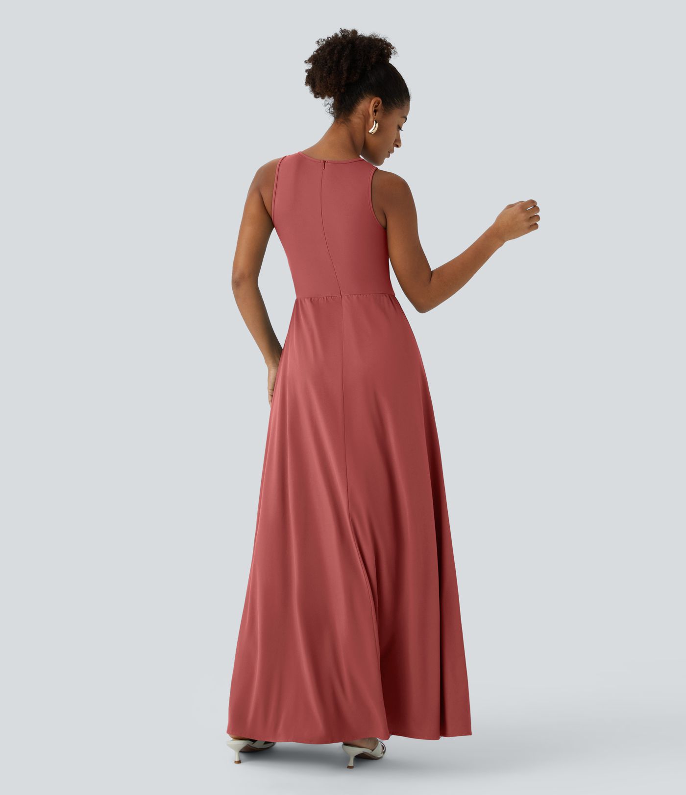 Breezeful™ Zipper Sleeveless Pocket Contrast Quick Dry Jumpsuit