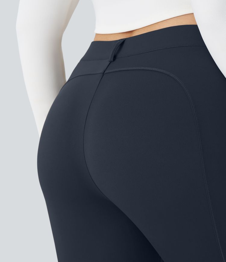 [swimcity] Kahara pants /追跡付 Women's High Waisted Zipper Pockets Solid Slim Hiking Plus