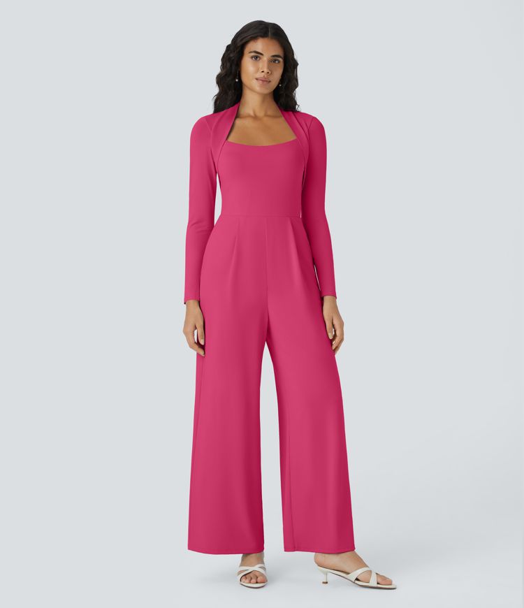 Long Sleeve Wide Leg Jumpsuit