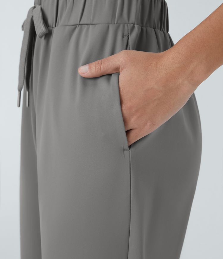 Halara Flex™ Mid Rise Drawstring Side Pocket Work Trousers