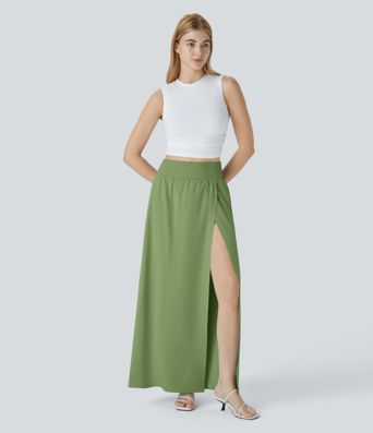 Breezeful™ High Waisted 2-in-1 Pocket Flowy Maxi Quick Dry Casual Skirt