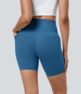 Halara UltraSculpt™ High Waisted Tummy Control Pocket Shaping Training Biker Shorts 7''
