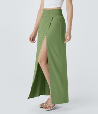 Breezeful™ High Waisted 2-in-1 Pocket Flowy Maxi Quick Dry Casual Skirt