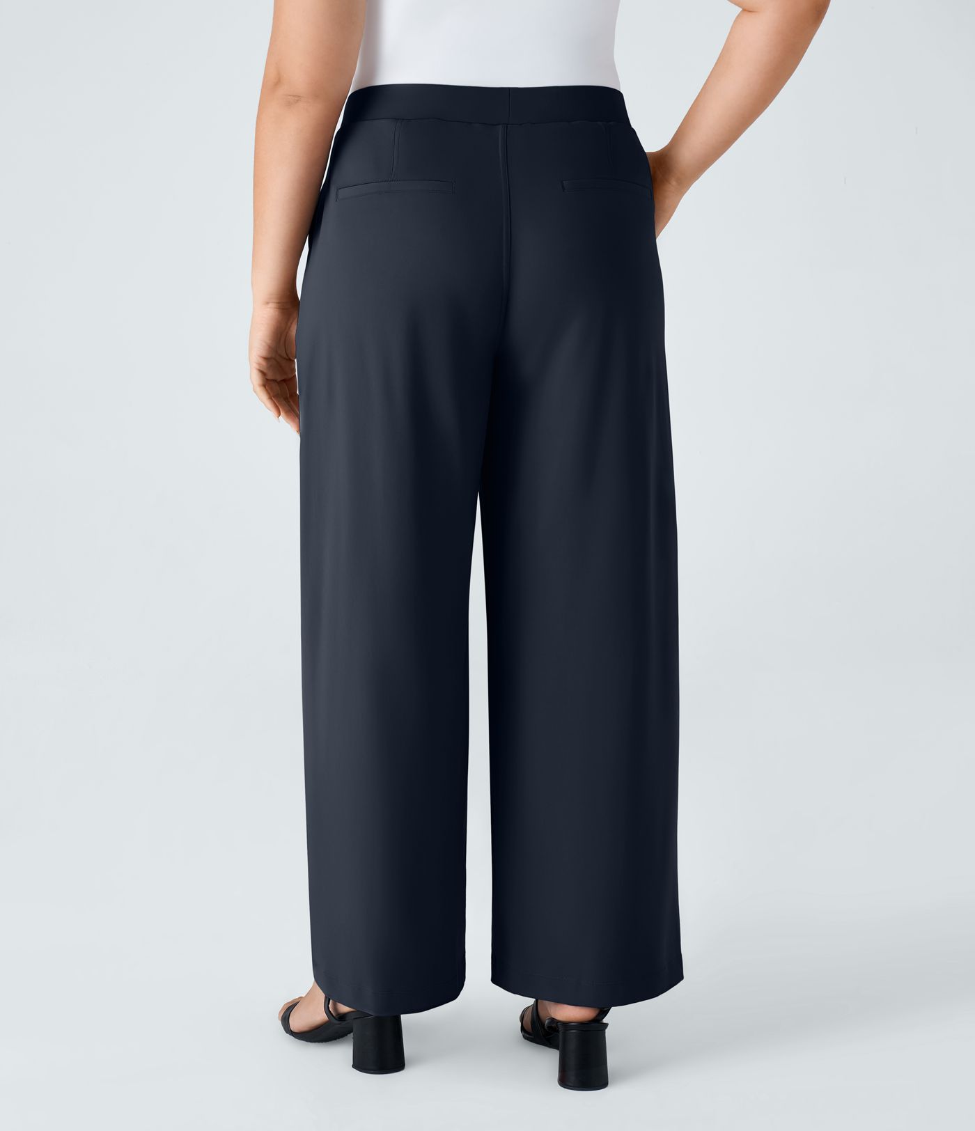 Hohe Taille Taschen Gerade Bein Arbeitshose in Übergröße