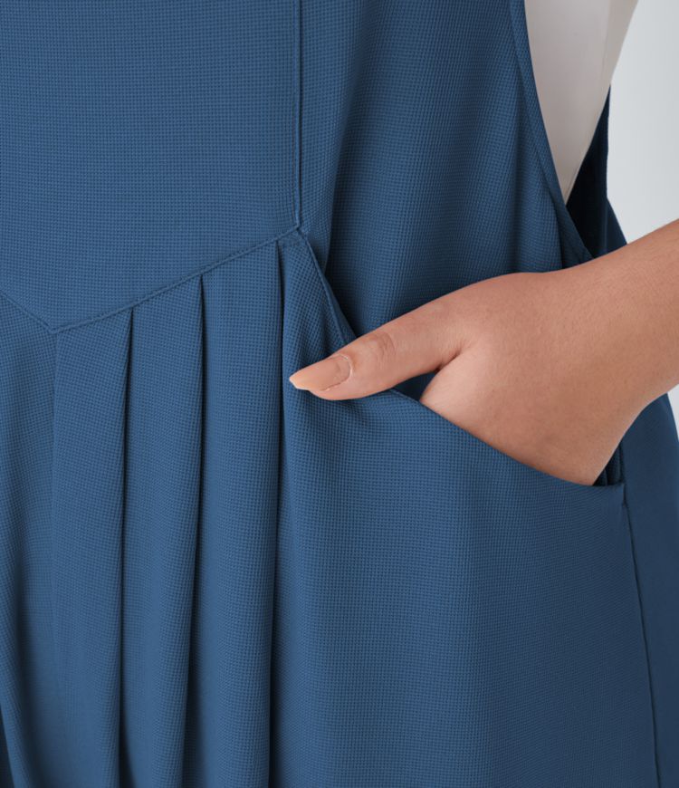 Adjustable Strap Button Multiple Pockets Waffle Casual Plus Size Dungarees