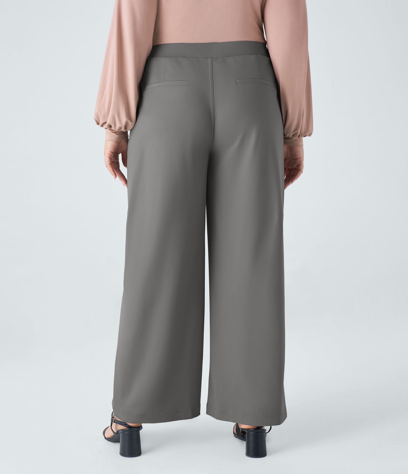 HaloTek Air™ High Waisted Side Pocket Straight Leg Work Plus Size Pants