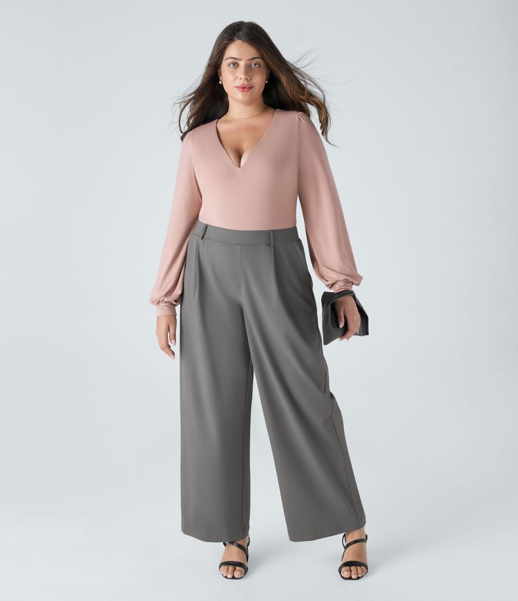 Halara Flex™ High Waisted Pocket Straight Leg Work Plus Size Pants