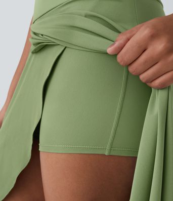 Breezeful™ High Waisted High Low Ruffle 2-in-1 Flowy Quick Dry Casual Regular Maxi Skirt