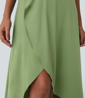 Breezeful™ High Waisted High Low Ruffle 2-in-1 Flowy Quick Dry Casual Regular Maxi Skirt