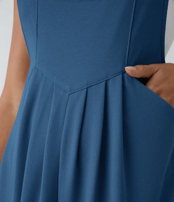 Pockets Waffle Casual Short Overalls