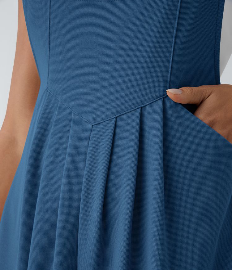 Pockets Waffle Casual Short Overalls