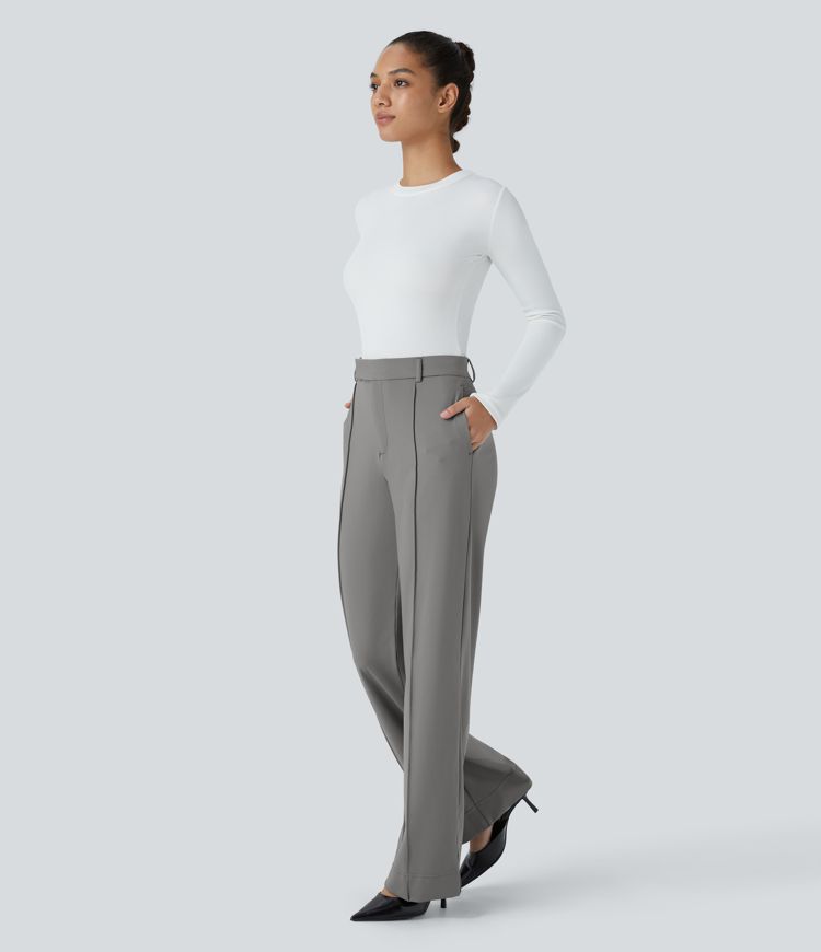 Halara Flex™ High Waisted Side Pocket Straight Leg Work Trousers