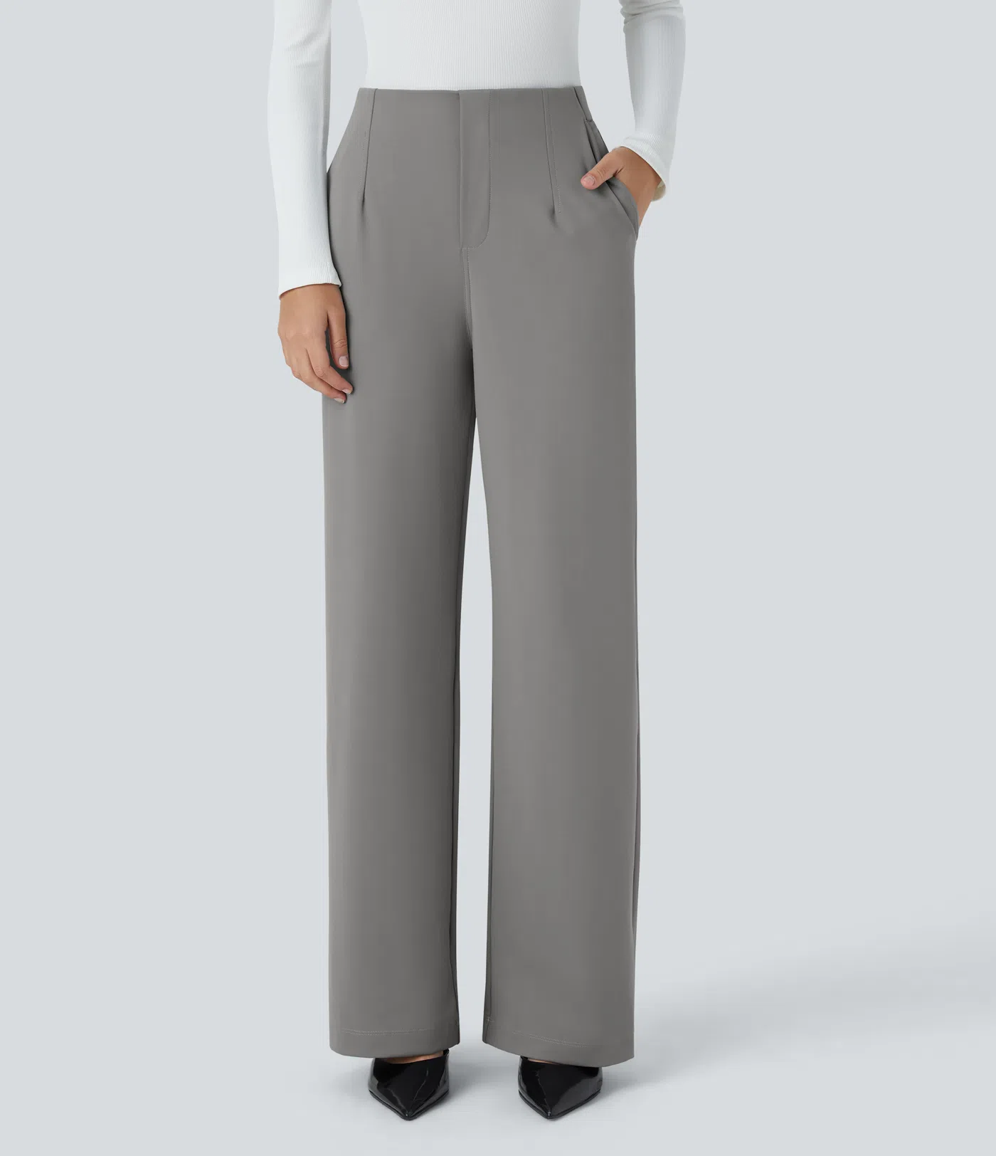 Halara Flex™ High-Waist Multiple Pocket Wide Work-Look Pants