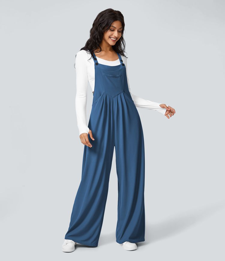 Salopette Femme Été En Coton Et Lin - Sans Manches, à Bretelles - Style Chic Et Confortable - Avec Poches