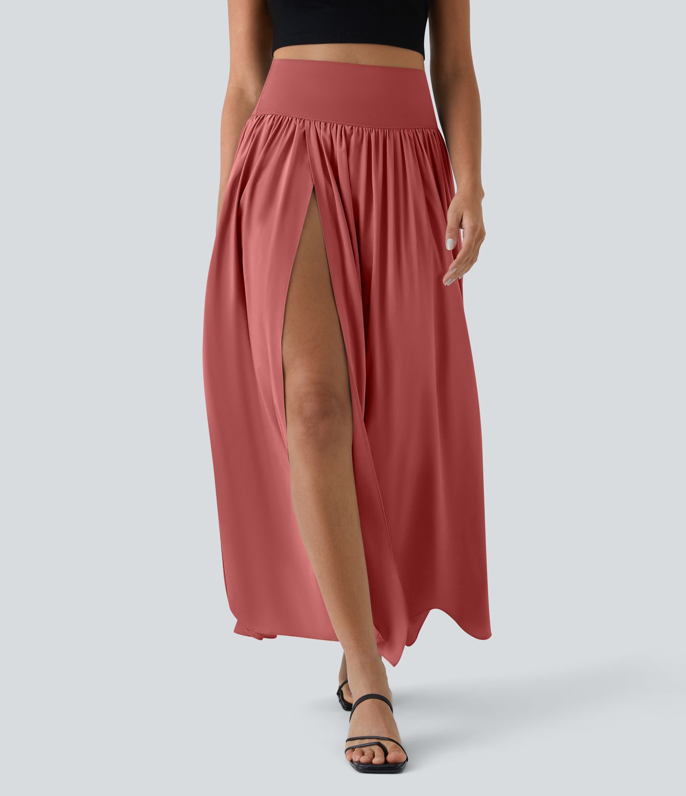 Breezeful™ High Waisted Split 2-in-1 Flowy Quick Dry Maxi Casual Skirt