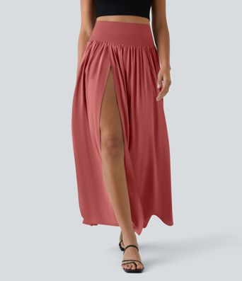 Breezeful™ High Waisted Split 2-in-1 Flowy Quick Dry Maxi Casual Skirt
