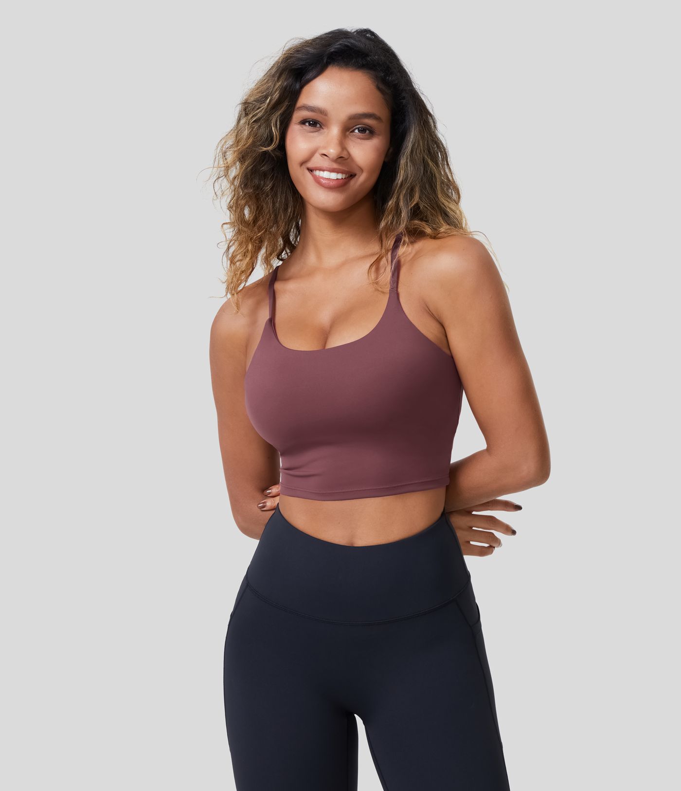 Patitoff™ 2.0 top corto tipo cami para yoga, acolchado y resistente al pelo de mascotas