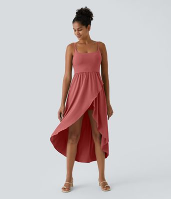 Breezeful™ High Low 2-Piece Pocket Flowy Midi Quick Dry Casual Dress