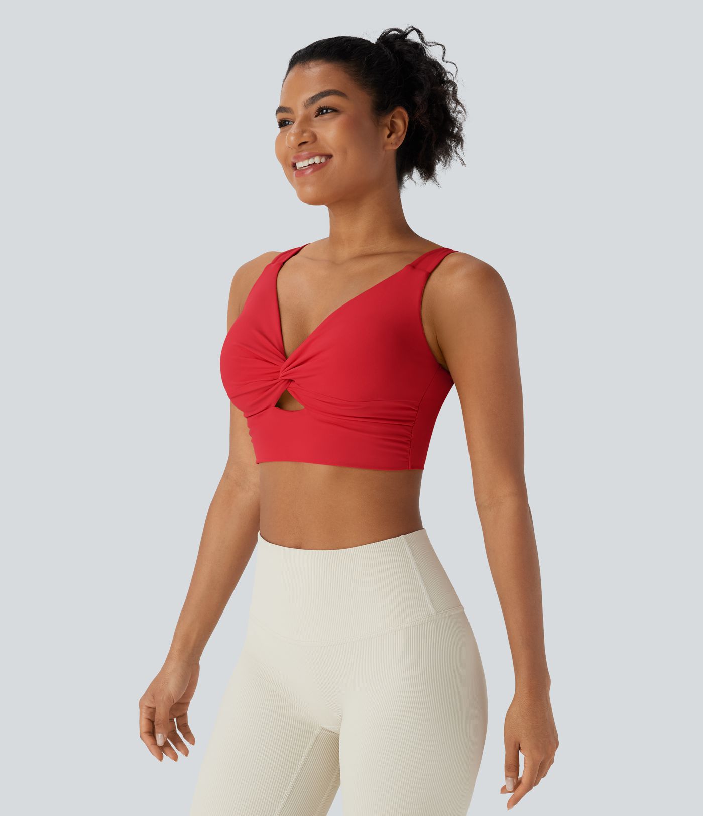 SoftlyZero™ Sutien Sport pentru Yoga cu Susținere Ușoară, Decupat, cu Efect Răcoritor, pentru Cupe D-F