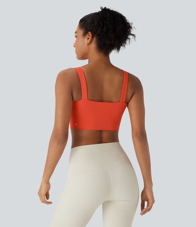 Softlyzero™ Airy Low Support Twisted Cut Out Backless Cool Touch Yoga Sports Bra-UPF50+-D/DD/DDD/F Cups