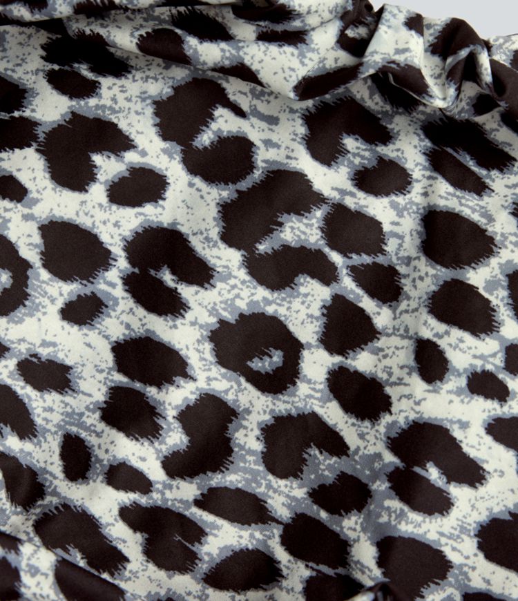 2-in-1 Party-Bubble-Minirock mit niedrigem Bund, Seitentaschen und Leopardenmuster