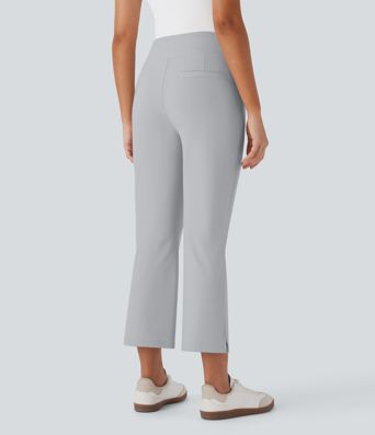 High Waisted Pockets Quick Dry Golf Bootcut Pants-Golf Tee Pocket-UPF40+