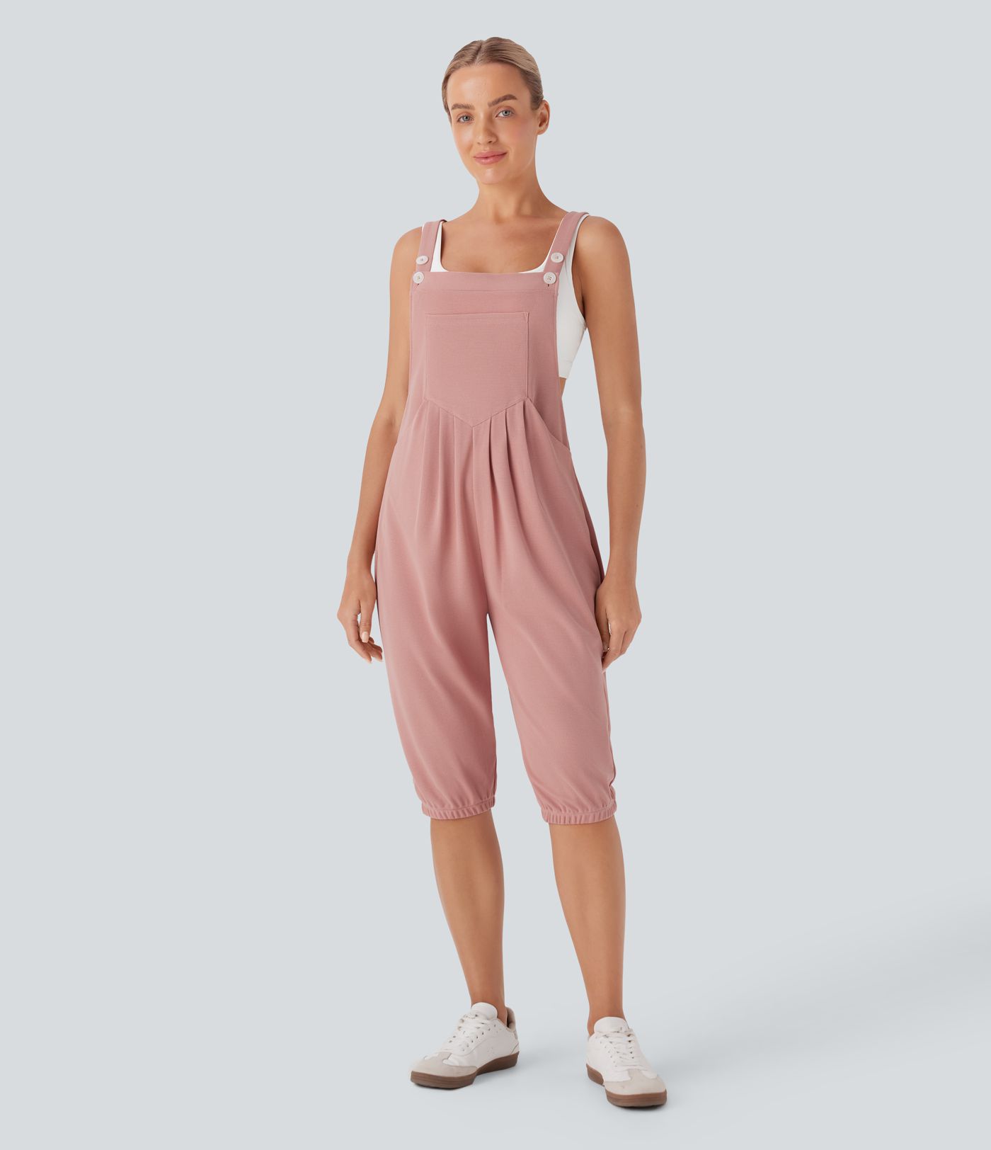 Waffle Casual Shortalls with Pockets