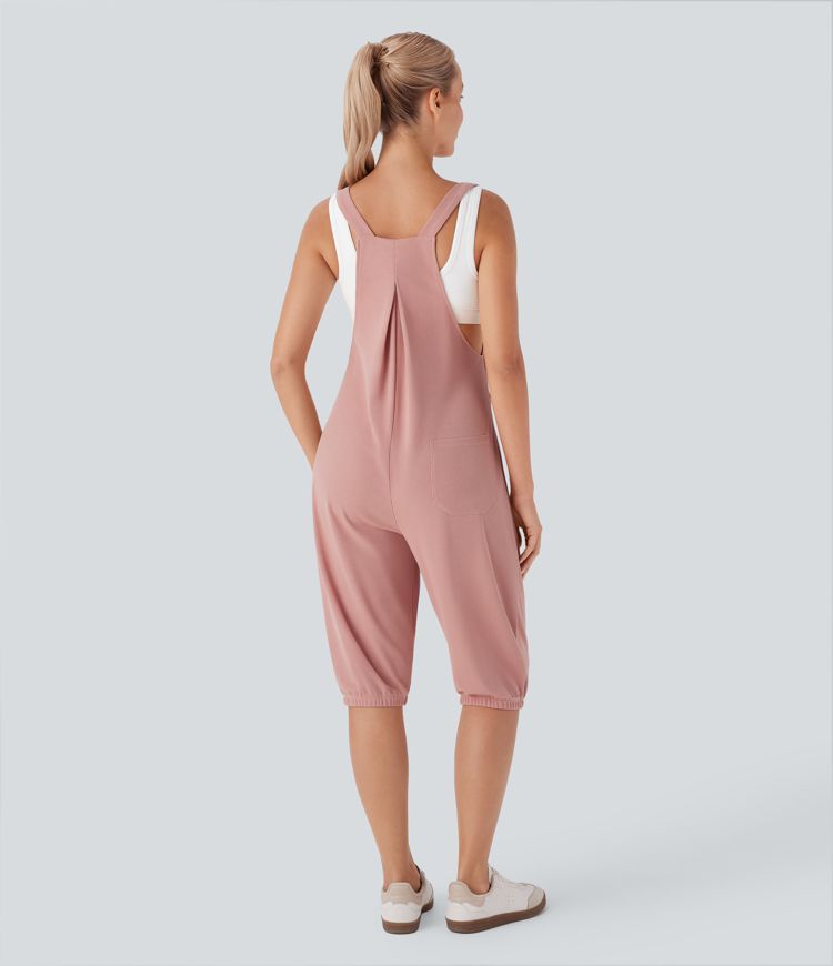 Waffle Casual Shortalls with Pockets