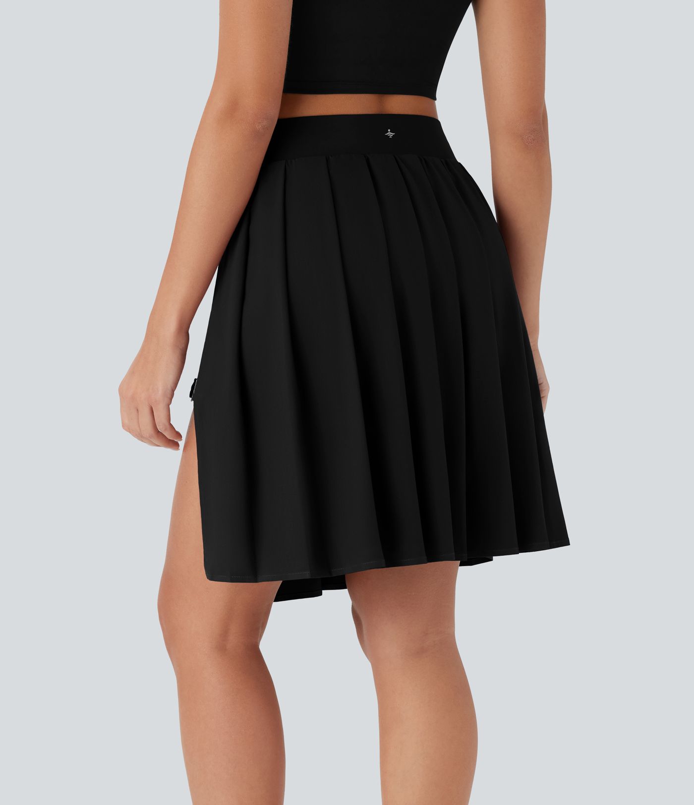 Breezeful™ High Waisted Pleated 2-in-1 Adjustable Buckle Quick Dry Casual Skirt with Pocket-Longer Length