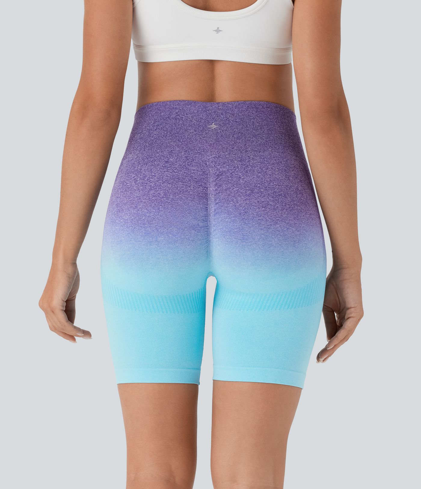 OneForm Seamless Flow High Waisted Ombre Yoga Biker Shorts 7''