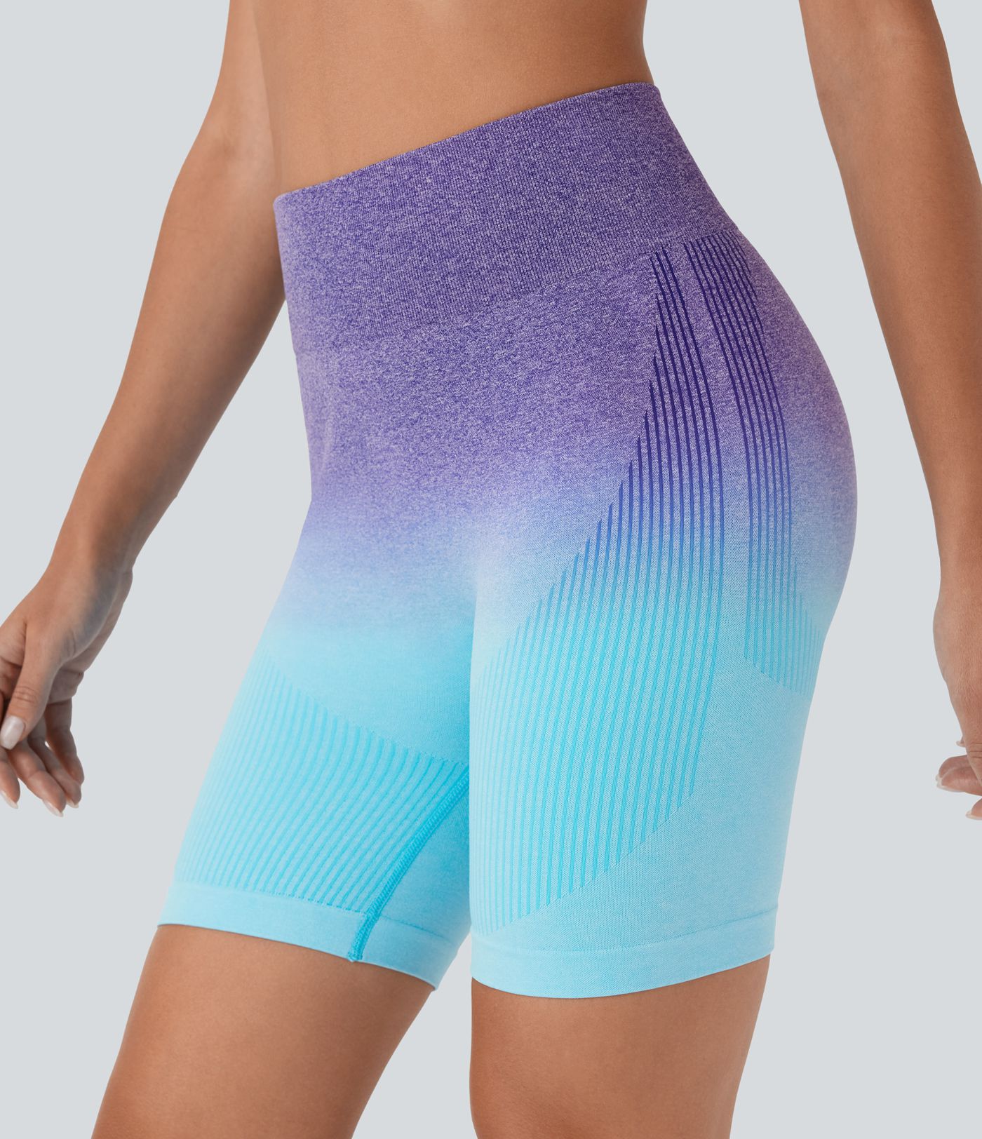 OneForm Seamless Flow High Waisted Ombre Yoga Biker Shorts 7''