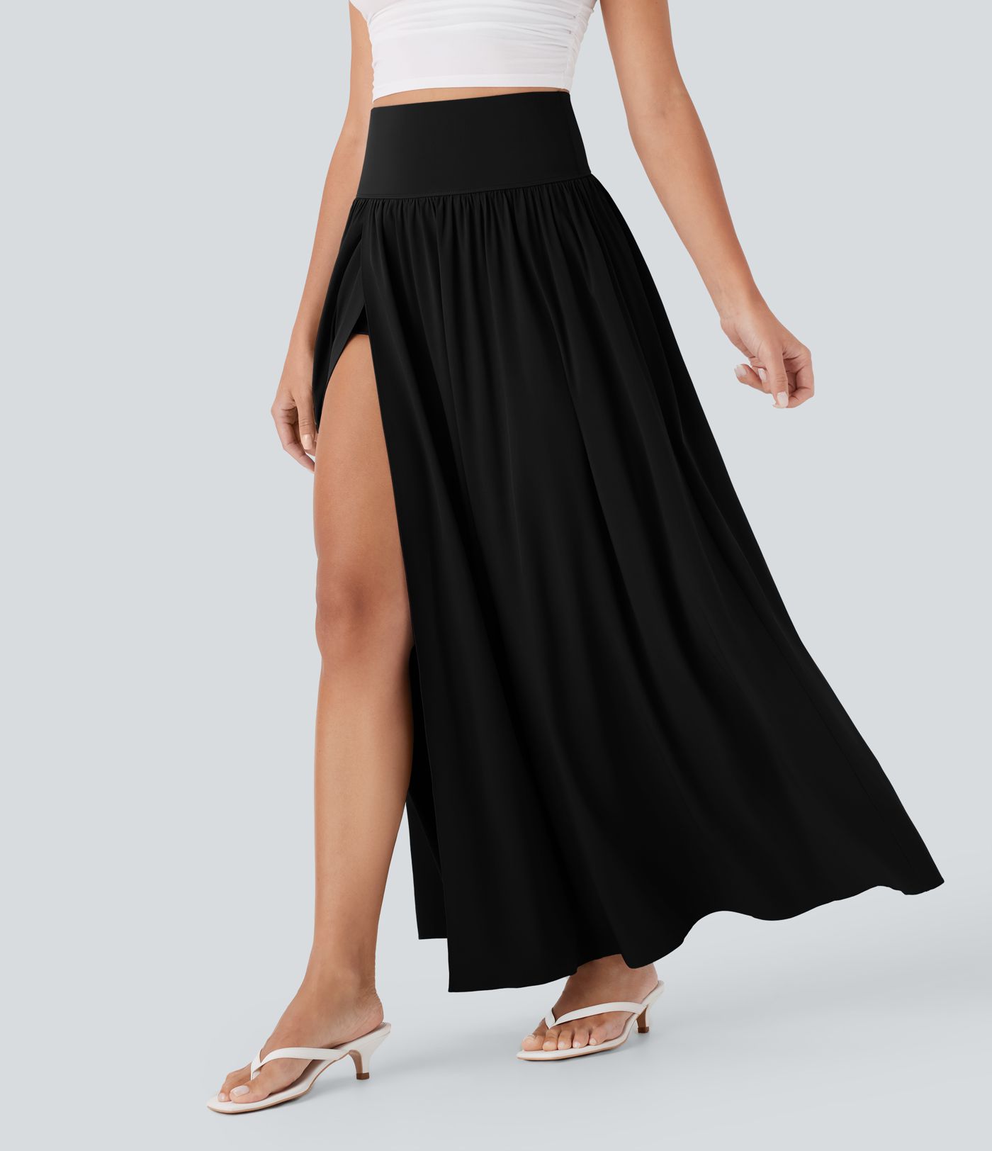 Breezeful™ High Waisted Tummy Control 2-in-1 Flowy Quick Dry Maxi Skirt