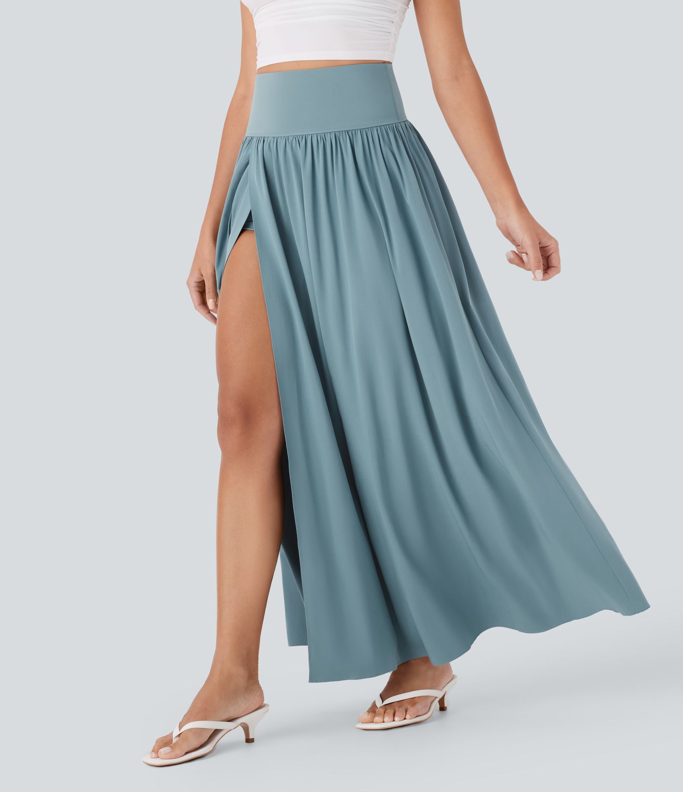 Breezeful™ High Waisted Tummy Control 2-in-1 Flowy Quick Dry Maxi Skirt