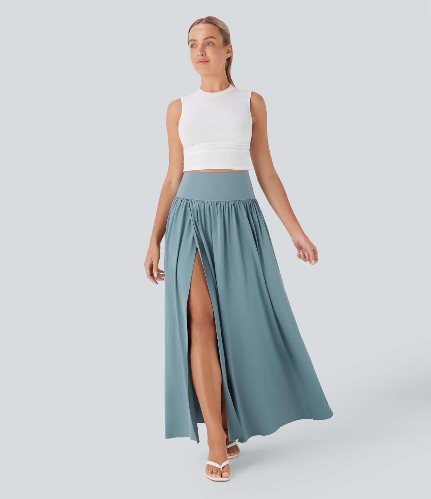 Breezeful™ High Waisted Tummy Control 2-in-1 Flowy Quick Dry Maxi Skirt